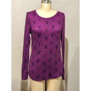 Mossimo Purple Long Sleeve Owl Waffle Thermal XL